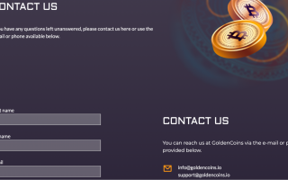 GoldenCoins Customer support