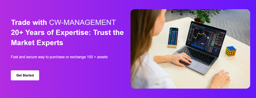 CW-Management homepage interface and trading dashboard